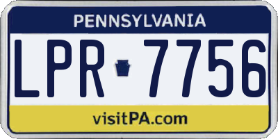 PA license plate LPR7756