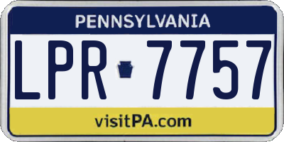 PA license plate LPR7757
