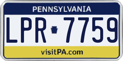 PA license plate LPR7759