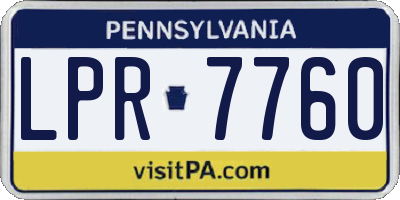 PA license plate LPR7760