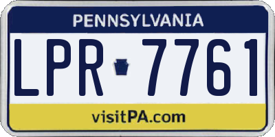 PA license plate LPR7761