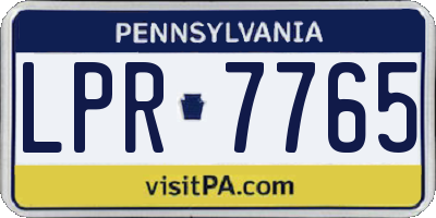 PA license plate LPR7765