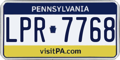 PA license plate LPR7768