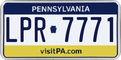 PA license plate LPR7771