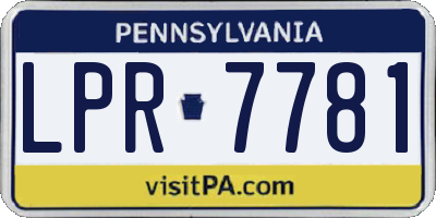 PA license plate LPR7781