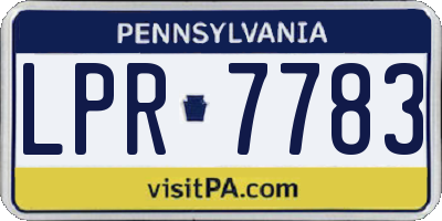 PA license plate LPR7783
