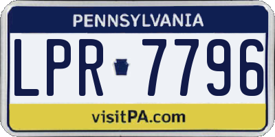 PA license plate LPR7796