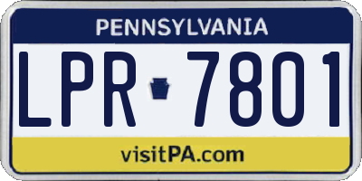 PA license plate LPR7801
