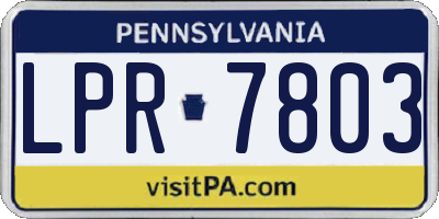 PA license plate LPR7803