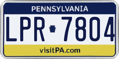 PA license plate LPR7804