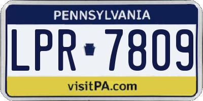 PA license plate LPR7809
