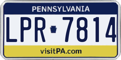 PA license plate LPR7814