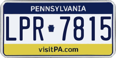 PA license plate LPR7815