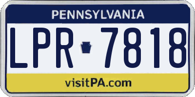 PA license plate LPR7818
