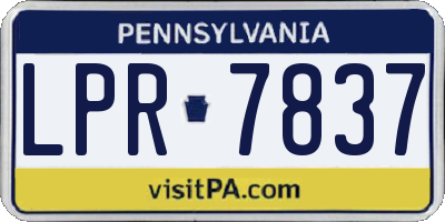 PA license plate LPR7837