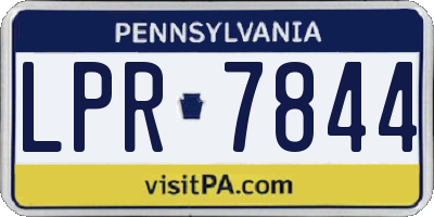 PA license plate LPR7844