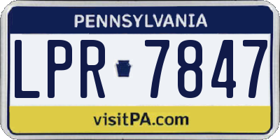 PA license plate LPR7847