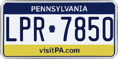 PA license plate LPR7850