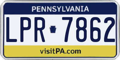PA license plate LPR7862