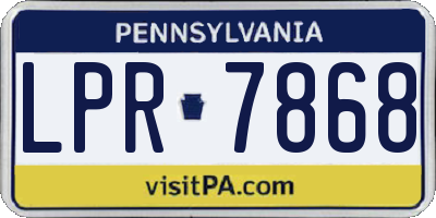 PA license plate LPR7868