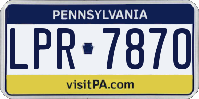 PA license plate LPR7870