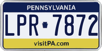 PA license plate LPR7872
