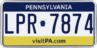 PA license plate LPR7874