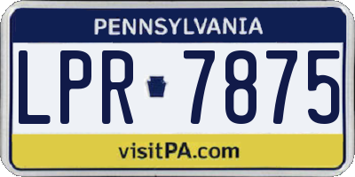 PA license plate LPR7875