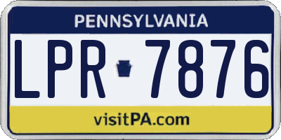 PA license plate LPR7876