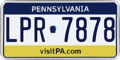PA license plate LPR7878