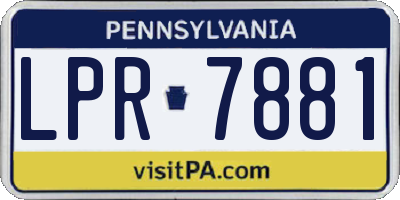 PA license plate LPR7881