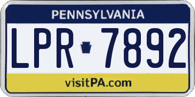 PA license plate LPR7892