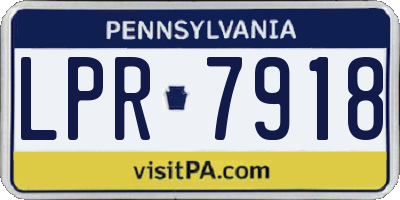 PA license plate LPR7918