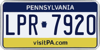 PA license plate LPR7920