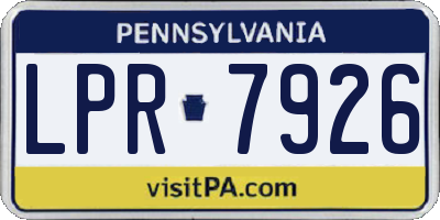 PA license plate LPR7926