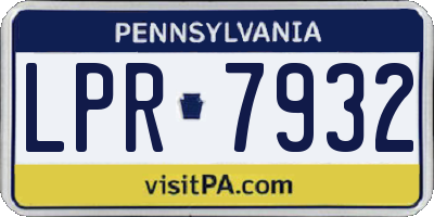 PA license plate LPR7932