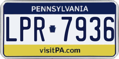 PA license plate LPR7936