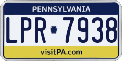 PA license plate LPR7938