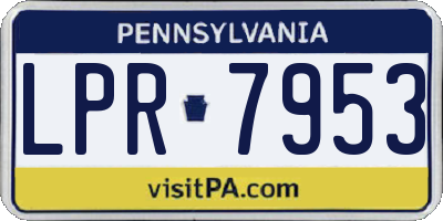 PA license plate LPR7953