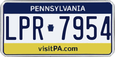 PA license plate LPR7954