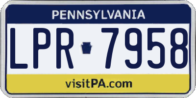 PA license plate LPR7958