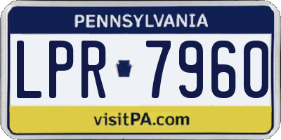PA license plate LPR7960