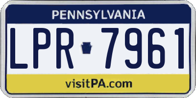 PA license plate LPR7961