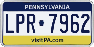 PA license plate LPR7962