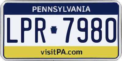 PA license plate LPR7980