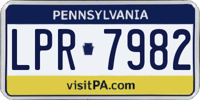 PA license plate LPR7982