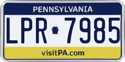PA license plate LPR7985