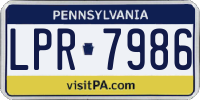 PA license plate LPR7986