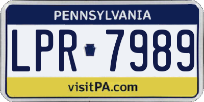 PA license plate LPR7989