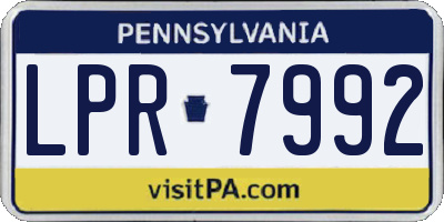 PA license plate LPR7992